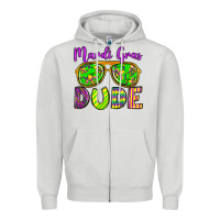 Dove Grey mardi gras dude olivia Zipper Hoodie - OliviaCreatesArt