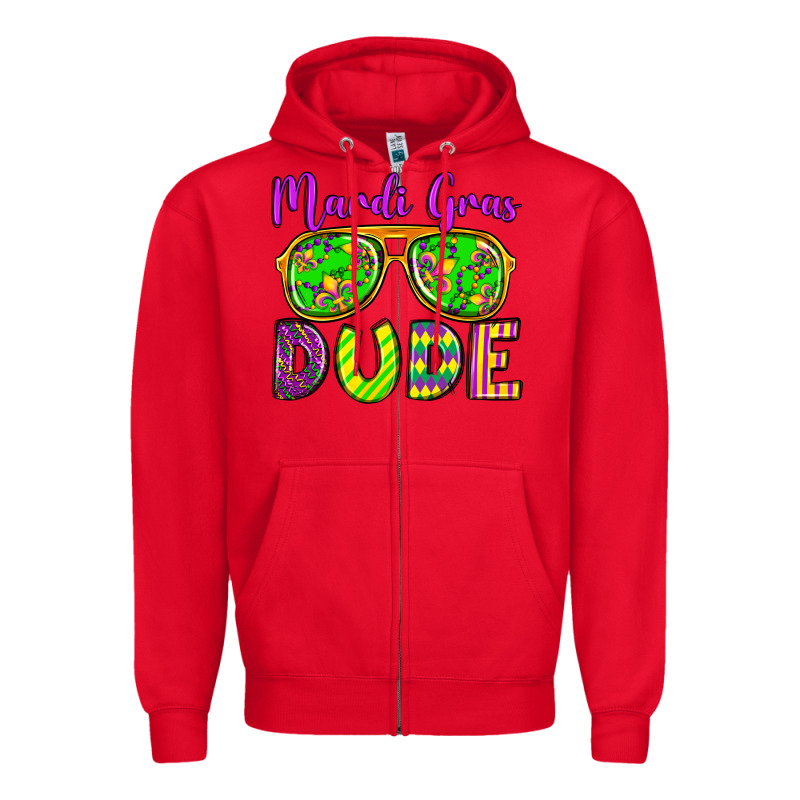 Mardi Gras Dude Olivia Zipper Hoodie by OliviaCreatesArt | Teevron