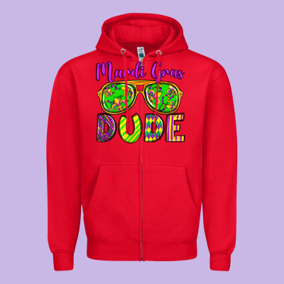Mardi Gras Dude Olivia Zipper Hoodie Designed By Oliviacreatesart