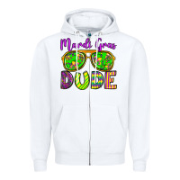 White mardi gras dude olivia Zipper Hoodie - OliviaCreatesArt