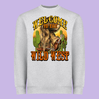 Welcome To The Wild West Cowboy Boots Heavyweight Sweatshirt Designed By Howdyjamesfarm