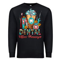 Black dental office manager cold drink frappe Premium Sweatshirt - FaDigitalArtStudio
