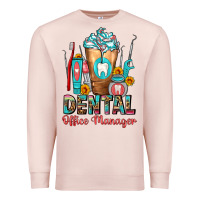 Pale Pink dental office manager cold drink frappe Premium Sweatshirt - FaDigitalArtStudio