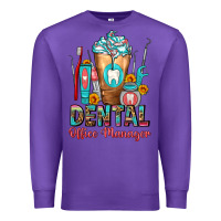 Purple dental office manager cold drink frappe Premium Sweatshirt - FaDigitalArtStudio