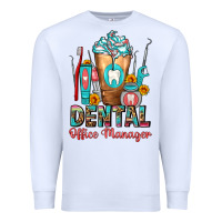 White dental office manager cold drink frappe Premium Sweatshirt - FaDigitalArtStudio