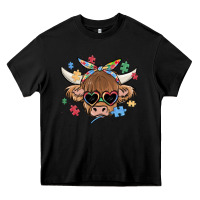 Black autism awareness cow Heavy Core Tee - MaliasSmallBusiness