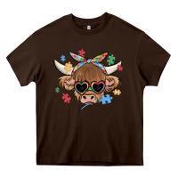 Autism Awareness Cow Heavy Core Tee | Teevron