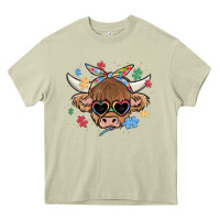 Mossy autism awareness cow Heavy Core Tee - MaliasSmallBusiness