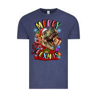 Vintage Denim t rex merry rexmas Vintage Tee - LillyAllenDesigns