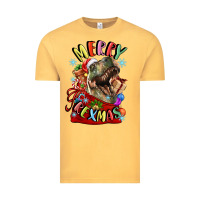 Vintage Mustard t rex merry rexmas Vintage Tee - LillyAllenDesigns