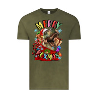 Vintage Olive t rex merry rexmas Vintage Tee - LillyAllenDesigns