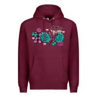 Burgundy Xoxo Valentine's Day turquoise gemstone Premium Hoodie - FaDigitalArtStudio