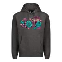 Charcoal Heather Xoxo Valentine's Day turquoise gemstone Premium Hoodie - FaDigitalArtStudio