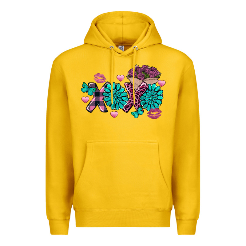 Xoxo Valentine's Day Turquoise Gemstone Premium Hoodie by FaDigitalArtStudio | Teevron