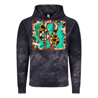 Cloud Black leo turquoise cowhide Vintage Hoodie - RanaPortraitStore