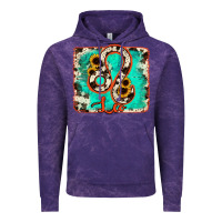 Cloud Purple leo turquoise cowhide Vintage Hoodie - RanaPortraitStore