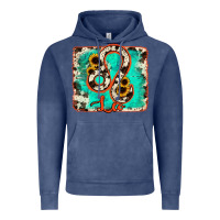 Vintage Denim leo turquoise cowhide Vintage Hoodie - RanaPortraitStore