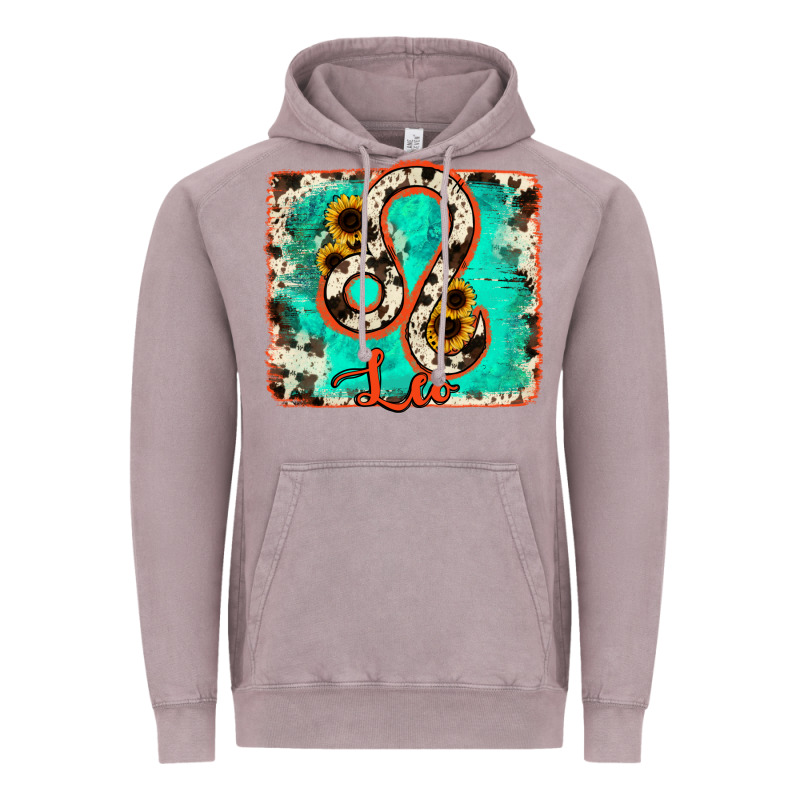 Leo Turquoise Cowhide Vintage Hoodie by RanaPortraitStore | Teevron