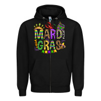 Black mardi gras olivia Zipper Hoodie - OliviaCreatesArt