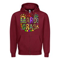Burgundy mardi gras olivia Zipper Hoodie - OliviaCreatesArt