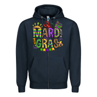 Navy mardi gras olivia Zipper Hoodie - OliviaCreatesArt