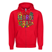 Red mardi gras olivia Zipper Hoodie - OliviaCreatesArt