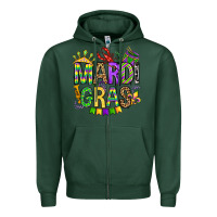 Sports Green mardi gras olivia Zipper Hoodie - OliviaCreatesArt