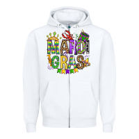 White mardi gras olivia Zipper Hoodie - OliviaCreatesArt