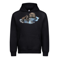 Black california sea otter Urban Hoodie - LillyAllenDesigns