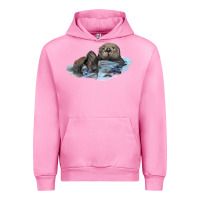 Fuchsia Pink california sea otter Urban Hoodie - LillyAllenDesigns