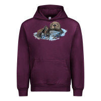 Mauve Wine california sea otter Urban Hoodie - LillyAllenDesigns