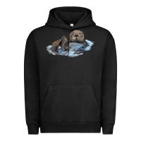 Pigment Black california sea otter Urban Hoodie - LillyAllenDesigns