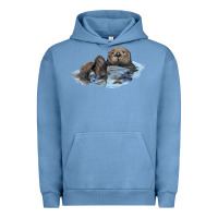Pigment Pebble Blue california sea otter Urban Hoodie - LillyAllenDesigns