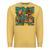 Antique Gold american football winner cup and helmet seamless pattern Premium Sweatshirt - BundleAndBundleShop