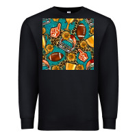 Black american football winner cup and helmet seamless pattern Premium Sweatshirt - BundleAndBundleShop