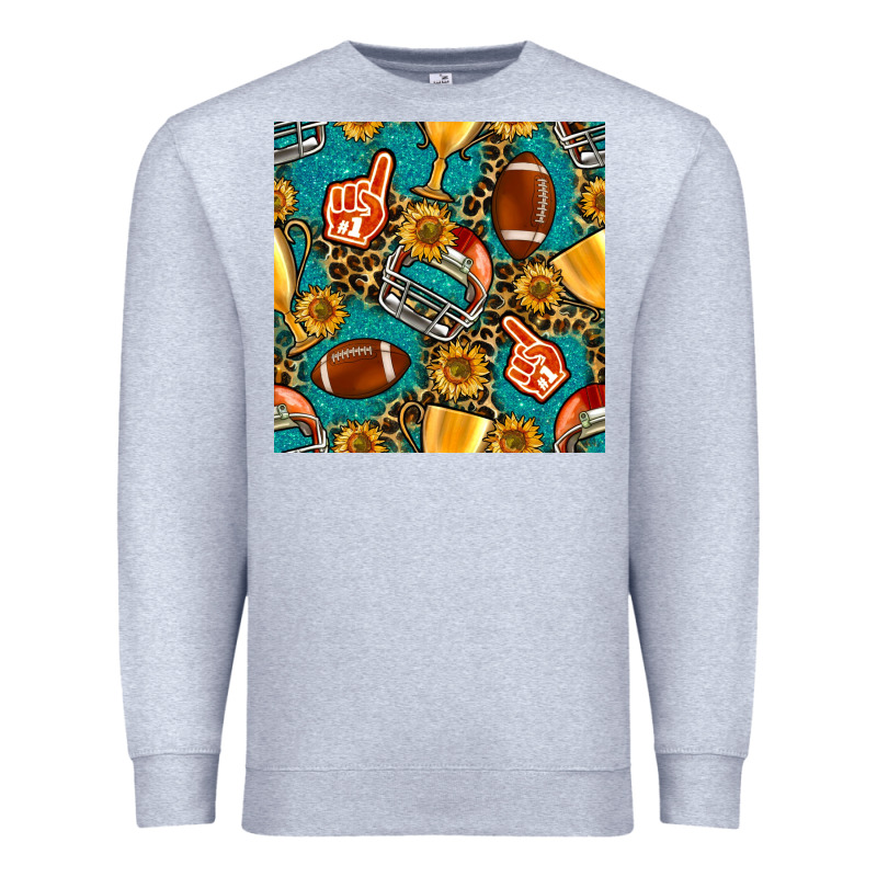 American Football Winner Cup And Helmet Seamless Pattern Premium Sweatshirt by BundleAndBundleShop | Teevron