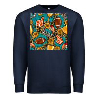 Navy american football winner cup and helmet seamless pattern Premium Sweatshirt - BundleAndBundleShop