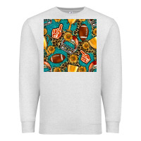 Oatmeal Heather american football winner cup and helmet seamless pattern Premium Sweatshirt - BundleAndBundleShop