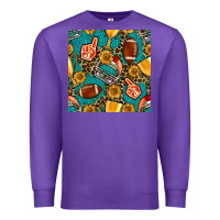 Purple american football winner cup and helmet seamless pattern Premium Sweatshirt - BundleAndBundleShop