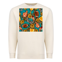 Sandshell american football winner cup and helmet seamless pattern Premium Sweatshirt - BundleAndBundleShop