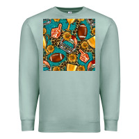 Seafoam american football winner cup and helmet seamless pattern Premium Sweatshirt - BundleAndBundleShop