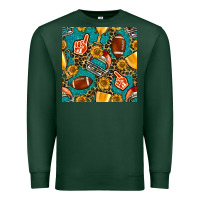 Sports Green american football winner cup and helmet seamless pattern Premium Sweatshirt - BundleAndBundleShop
