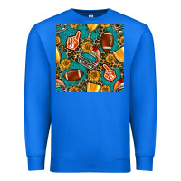 True Royal american football winner cup and helmet seamless pattern Premium Sweatshirt - BundleAndBundleShop