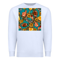 White american football winner cup and helmet seamless pattern Premium Sweatshirt - BundleAndBundleShop