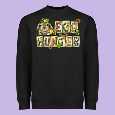 Egg Hunter With Plate Letters Easter Day Heavyweight Sweatshirt Designed By Howdyjamesfarm