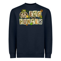 Navy Egg hunter with plate letters Easter Day Heavyweight Sweatshirt - HowdyJamesFarm