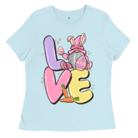 Baby Blue love easter gnome Ladies Tee - MaliasSmallBusiness