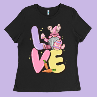 Love Easter Gnome Ladies Tee Designed By Maliassmallbusiness