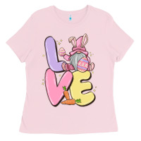 Bubblegum Pink love easter gnome Ladies Tee - MaliasSmallBusiness