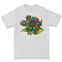 Dove Grey western sunflower Premium Tee - JahusDesignShop